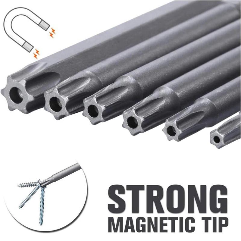 11 PCS Torx Security Bit Set S2 Steel Magnetic Security Screwdriver Set 50/100mm Star Screwdriver Set for Shark Vacuum T6-T40