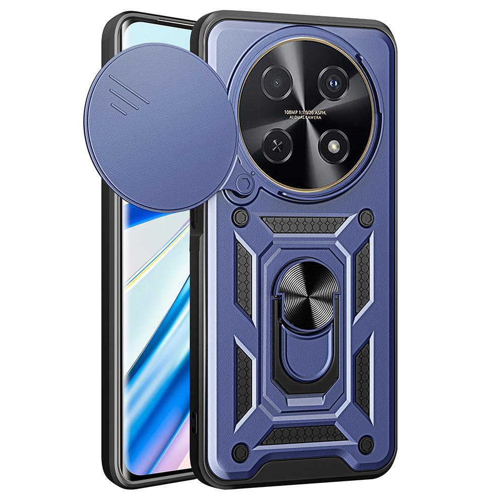 

Чехол для Huawei nova 12i 4G с выдвижной крышкой камеры, подставкой, из ПК+ТПУ Blue