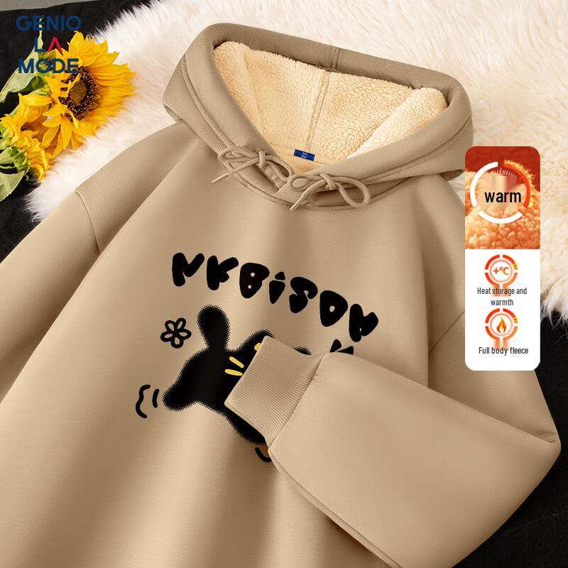 GENIOLAMODE Herren Winter Schwergewicht Sherpa gefütterter Hoodie