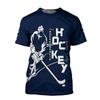 Fierce Hockey Sports 3d-print sommer T-skjorte med o-hals for menn Uformell, overdimensjonerte T-skjorter med korte ermer Moteoverdeler Trend Herreklær