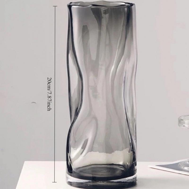 Glass Vase Decoration Living Room Flowers Roses Lily Vase Large Diameter Vase