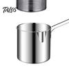 Small Deep Fryer with Basket Pot Removable Frying Basket, Durable Stainless Steel Compact Oil Filter Batch Pot, No Spill Saving for French Fries