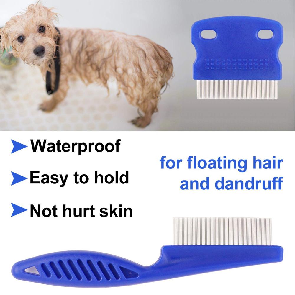6Pcs/set Pet Flea Comb, Blue Comb Stainless Steel Needle Dense Tooth Cat Dog Comb