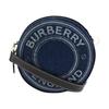 [Pre-Owned] Round Bag Blue Fabric Shoulder Bag Crossbody Bag Silver Hardware Detachable Strap - Excellent #1JLWRHI
