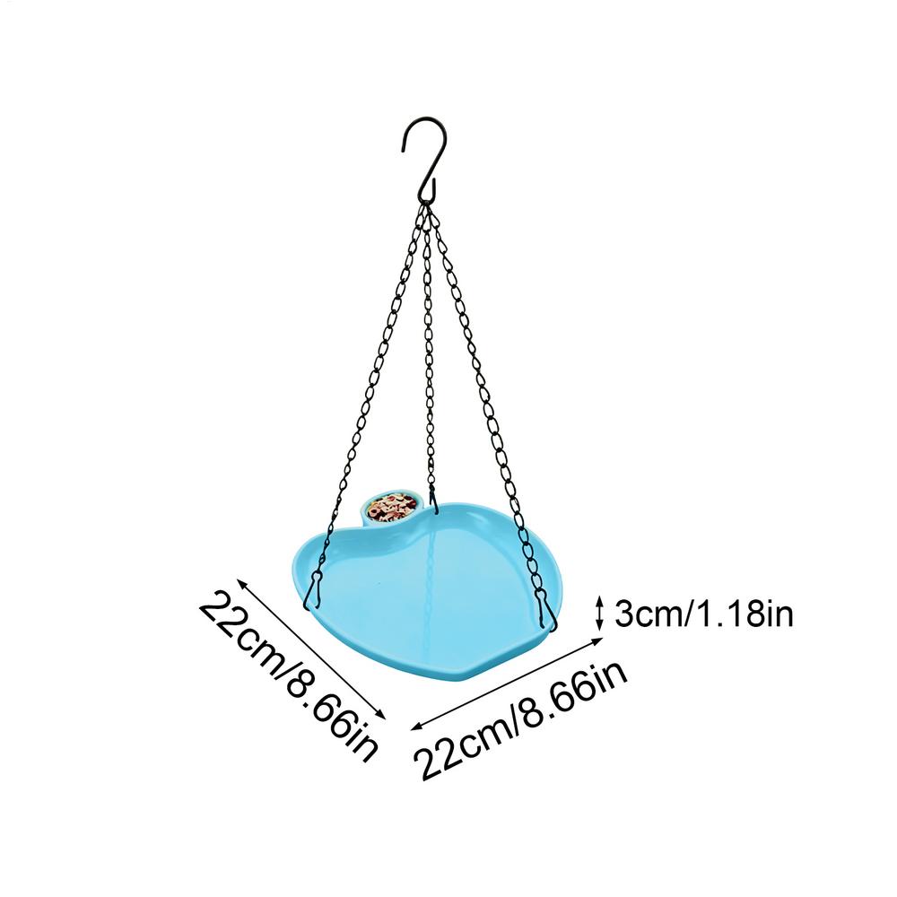 Hanging Bird Feeder Outdoor Bath Tray Bird Water Drinker Outdoor Feeder Garden Yard Decoration Bird Feeder Pet Supplies светло-синий