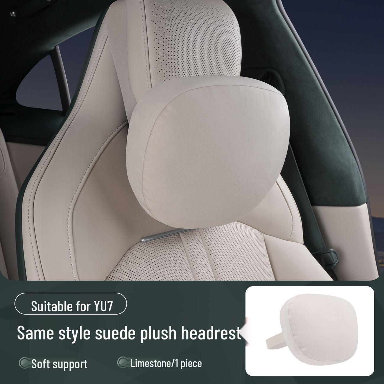 

YU7 Magnetic Headrest Lumbar & Neck Support Pillow - Car Interior Cushion Accessories Evening Blue