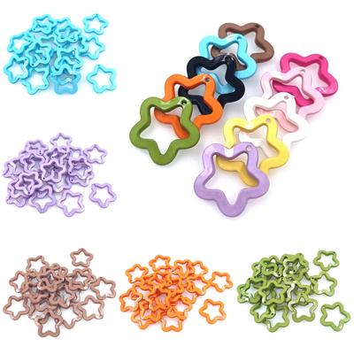 10Pcs 30mm Fashion Candy Color Acrylic Pentagram Loose Beads Pendants for Necklace Earrings Making DIY Jewelry Material