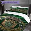Manchester emblem purple background Bedding (1 * duvet cover + 2 * pillowcase, without core) 2D Flat Soft and comfortable Christmas birthday gift