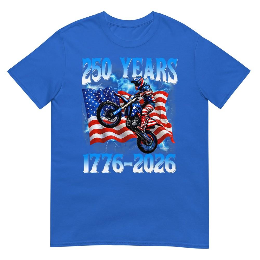 250th Anniversary Usa Patriotic 250 Years 4th July Dirt Bike TShirt