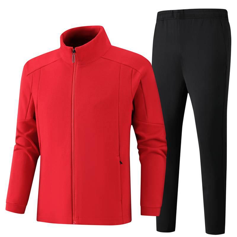 Men's Cotton Winter Sports Suit: Jacket & Trousers Two-Piece Casual Set