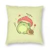 Frog Toadstool Mushroom Hat Snail Square Pillowcase Polyester Linen Velvet Printed Decor Pillow Case Home Cushion Cover X