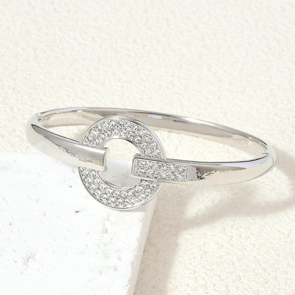 Minimalist INS Style Geometric Circle Light Luxury Bracelet Fashion Open Hand Bracelet Couple Style