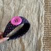 Wide Brim Dopamine Hair Hoop Non Slip Oversized Button Hairband Polka Dot Headband  Makeup