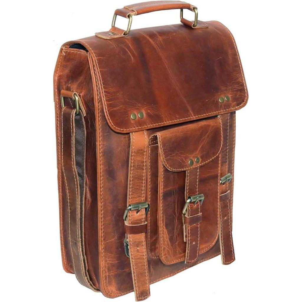 New Genuine Leather Messenger Bag Vintage Laptop Crossbody Bag Satchel Man Purse Shoulder Bag for Man Woman Office Bag