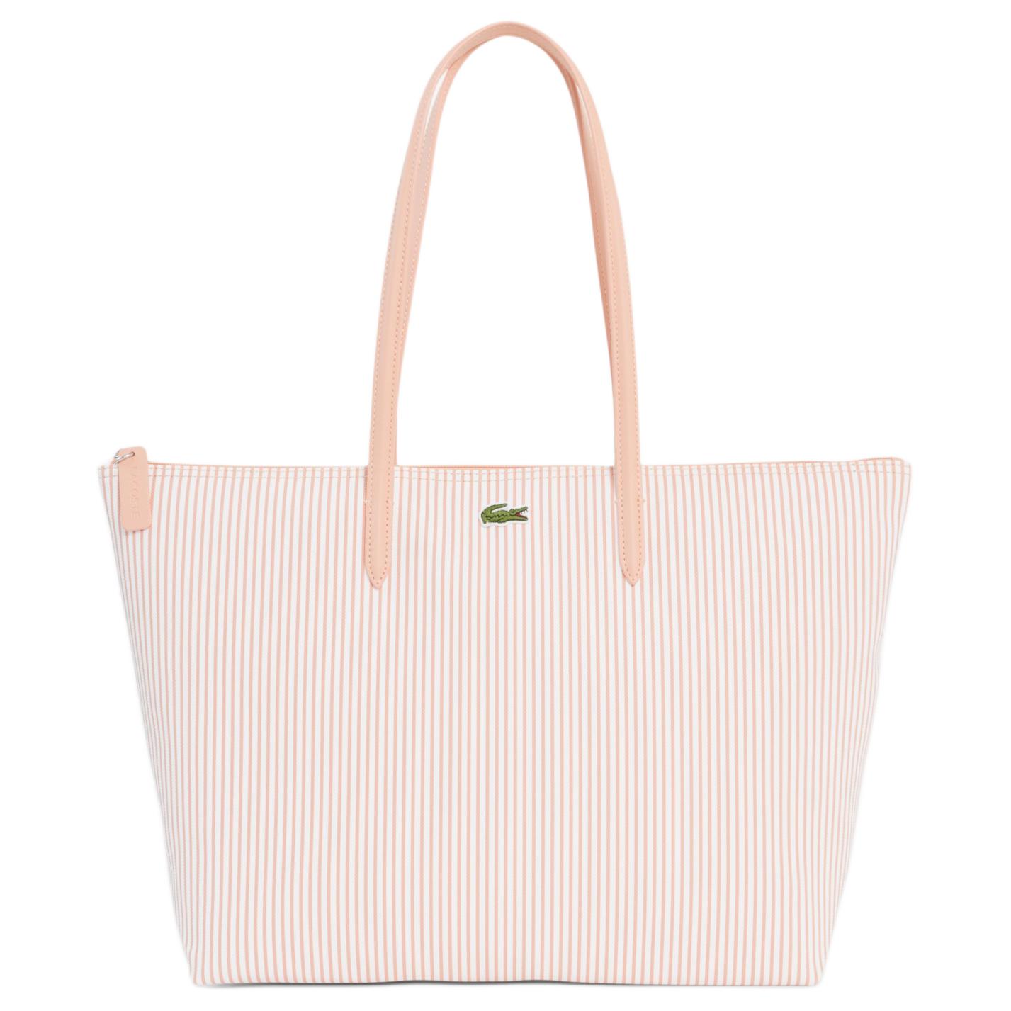 

Lacoste L.12.12 Polo Shirt Striped Design Crocodile Pattern Casual Tote Bag Women tote bag Pink NF5256SJ-T48 Pink