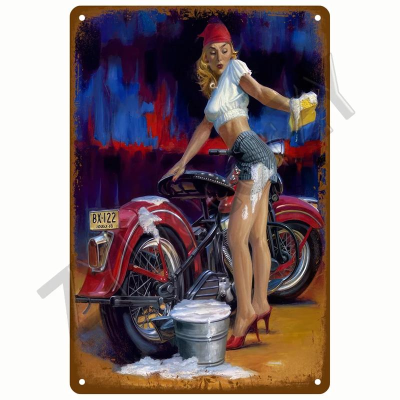 Retro Tin Sign Bar Cafe Club Garage Car Pub Vintage Metal Sign Plaque Painting Motorcycle Iron Home Decoration Wall Decor Art