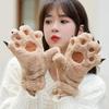 Gants Mignons Patte de Chat Patte d'Ours Doigt Entier, Conviennent aux Hommes et aux Femmes, Hiver Épais et Doux, Gants d'Extérieur Pelucheux et Chauds