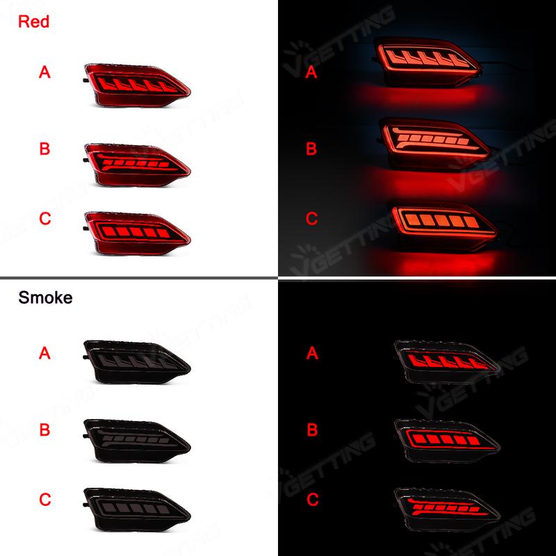 LED Rear Bumper Reflector Lights For Toyota RAV4 2013 2014 2015 Running Brake Lamp Dynamic Flowing Turn Signal Car Accessories