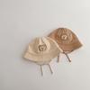 Cute Bear Baby Bucket Hat Solid Color Infant Boy Girl Cotton Fisherman Cap Summer Outdoor Toddler Lace-up Sun Hat
