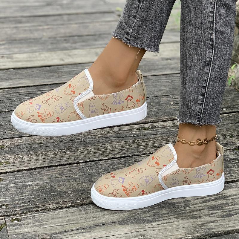 Fashion Trendy and Minimalist Single Shoes 2024 Spring and Autumn New Lazy Flat Halloween One Foot Casual Women's Shoes Zapatos De Mujer