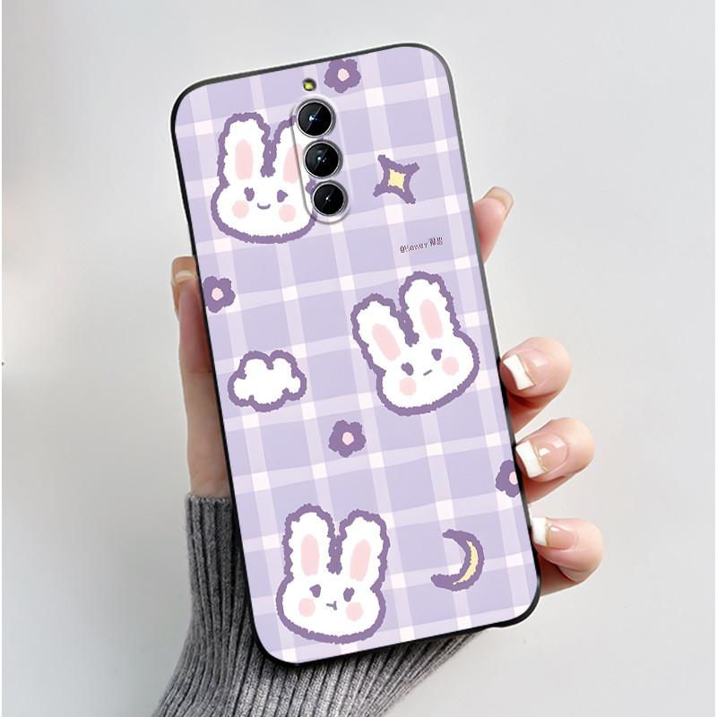 Cute Little Panda Pattern For ZTE Nubia RedMagic 8S Pro 5G / 8S Pro+ 5G Case Shockproof Soft Black Cartoons Painted Casing