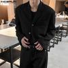 INCERUN Autumn Men Lapel Long Sleeve Buttons Cropped Short Texture Blazer Coats
