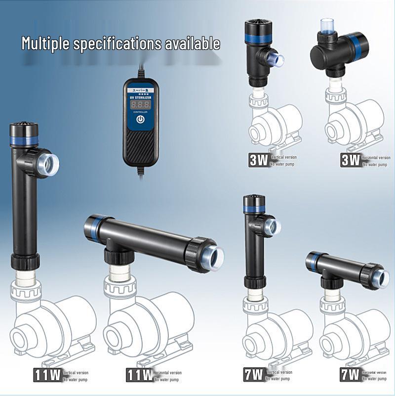 Cool Fish Smart Aquarium Pump with UV Sterilization and Timer for Algae Removal and Water Purification