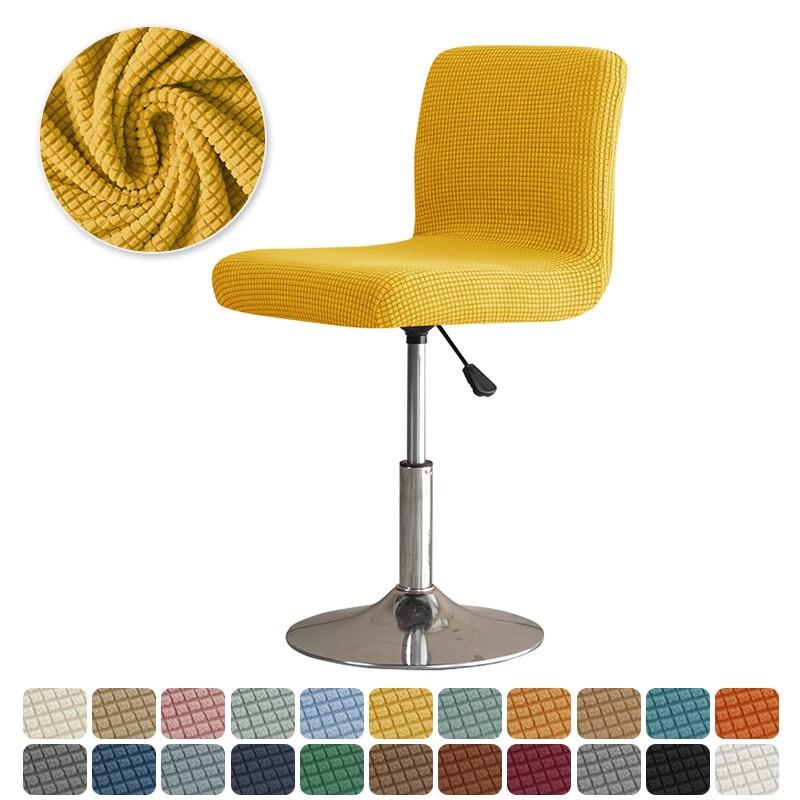 

Polar Fleece Bar Chair Cover Stretch Short Back Dining Seat Covers Small Size Solid Color Chair Slipcovers Dustproof case