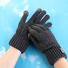 Solid Color Knitted Woolen Gloves Touchscreen Full Finger Gloves Nonslip Men Knitted Gloves  Male