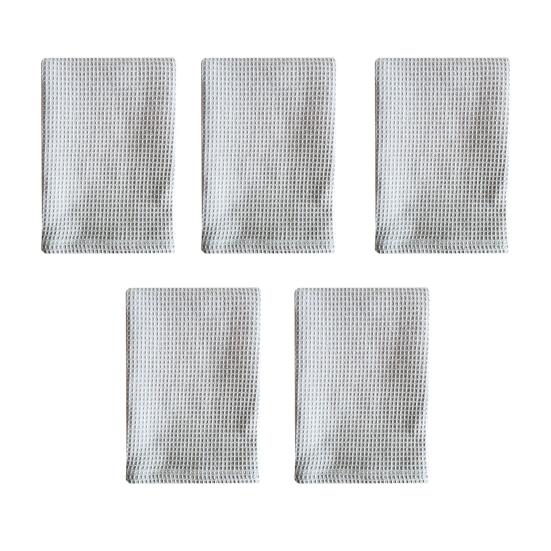 5Pcs Dishwashing Towels Pure Color Water Absorption Cotton Kitchen Clothes Stain Removing Dishcloths Kitchen Rags