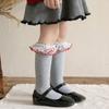 Lace Ruffle Socks Calf Socks for Teen Girls 3-13 Year Long Leg Warmer Knee Stockings Fashion Children Socks