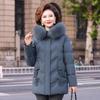 YAYA Women's Elegant Mid-Aged Winter Down Jacket with Large Fur Collar
