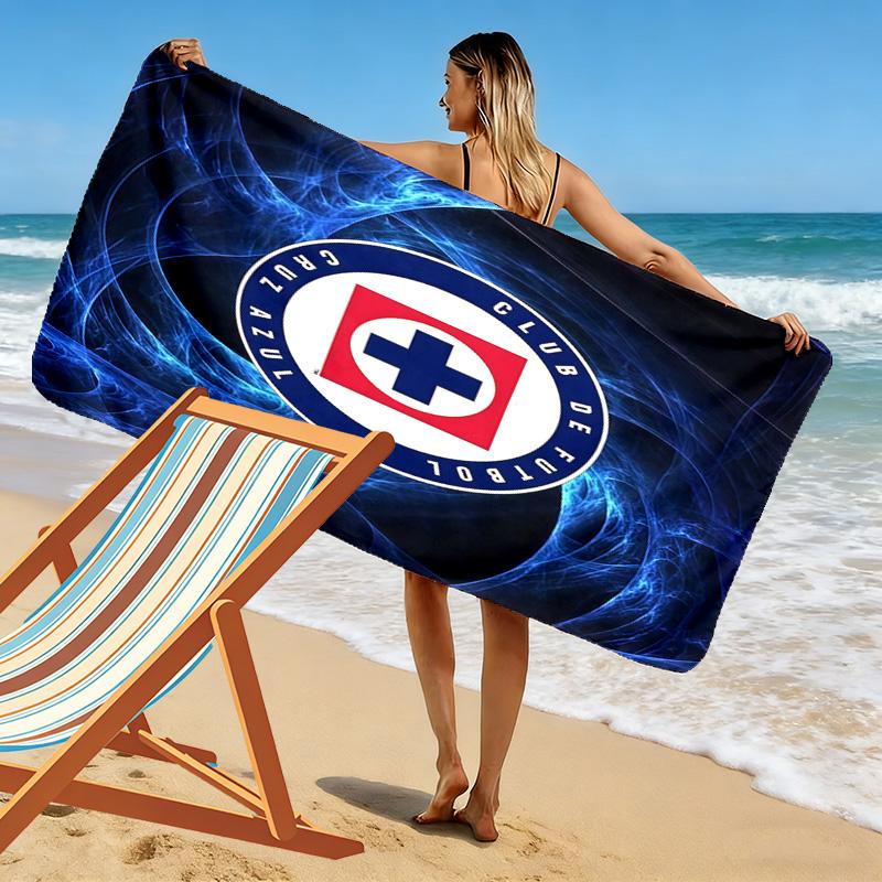 Cruz Azul Print Beach Towel, Large Soft Quick Dry Towel for Beach Camping Swimming