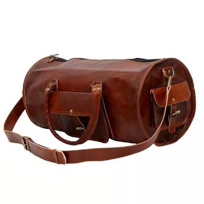 Runde Reisetasche aus Leder – Perfekt für Reisen, Fitnessstudio und Wochenenden