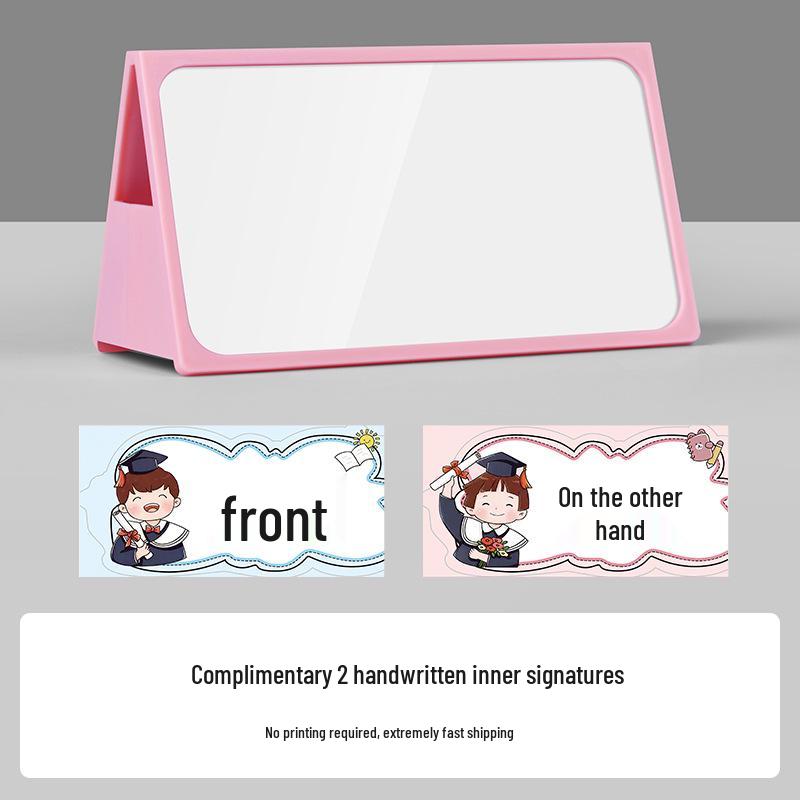 First Grade Student Desk Name Card - Double-Sided Table Setting Sign