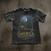 Vintage Moose Graphic Tee, Dark Forest Nature, Retro Block Print Wildlife
