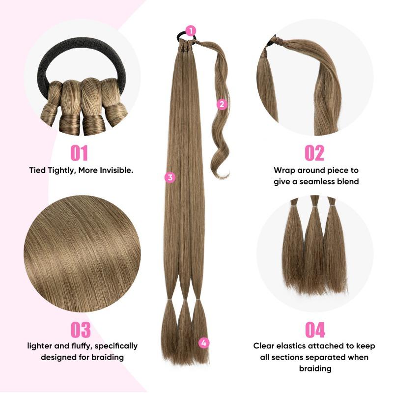 Ladies Wig Real Natural Ponytail Wig Braid Winding Hair Extension Ponytail Ponytailhair