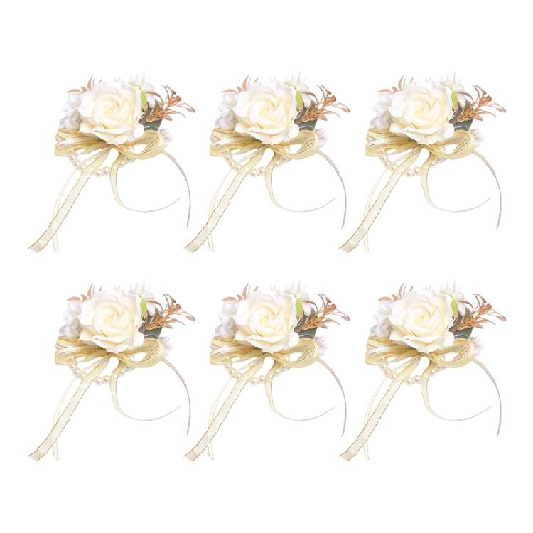 Premium Artificial Flower Wedding Corsage Pair For Bride Grooms Bridesmaids Matching Accessories Western Ceremony