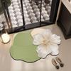 Flower Shaped Diatomite Floor Mat Fast Absorbent Non Slip Easy Clean For Bathroom Kitchen Entryway Use