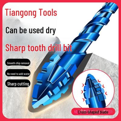 Tiangong Serrated Eccentric Drill Bit for Tile, Ceramic, Glass, Marble & Concrete