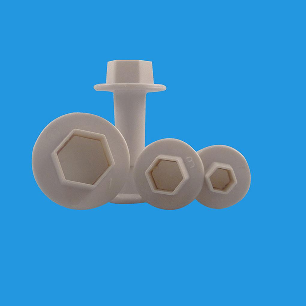4pcs Hexagon Shaped Plastic Biscuits Spring Cutting Dies Geometric Cake Baking Utensils Molds Mould