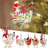 Christmas Scarf Chicken Pendant Christmas Tree Children Girl Boy Door Decoration