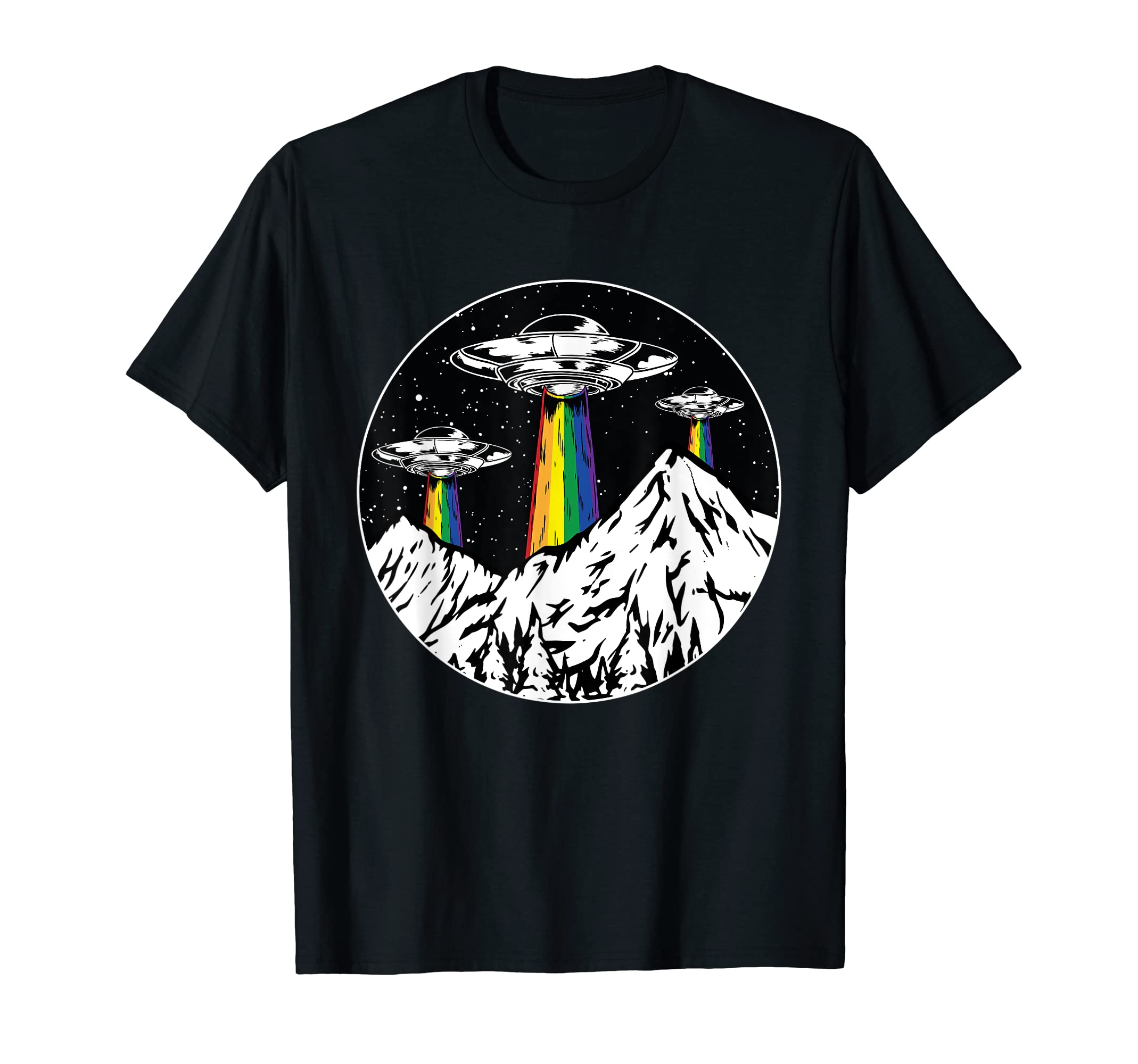 

Alien Abduction Rainbow Beam LGBT Ufo Gay Pride T-Shirt чорний