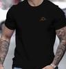 Herren Sommer Lässiges Kurzarm-T-Shirt mit Oranger Sonnen-Grafikdruck Atmungsaktives Rundhals-T-Shirt für Freizeitkleidung Herrenbekleidung