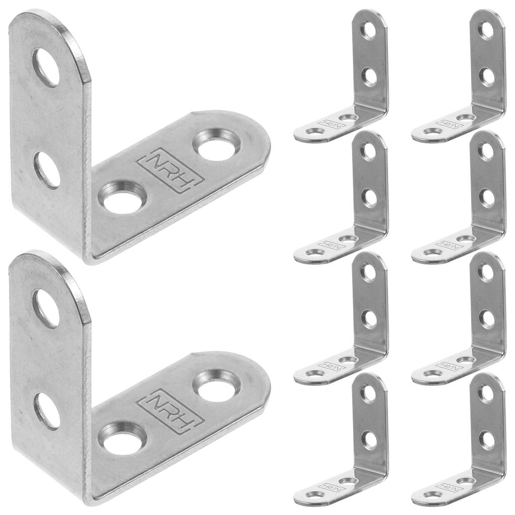 10 Pcs Wood Bracket Small Brackets Metal Shelf for Braces Cabinet Angle Stainless Steel Corner