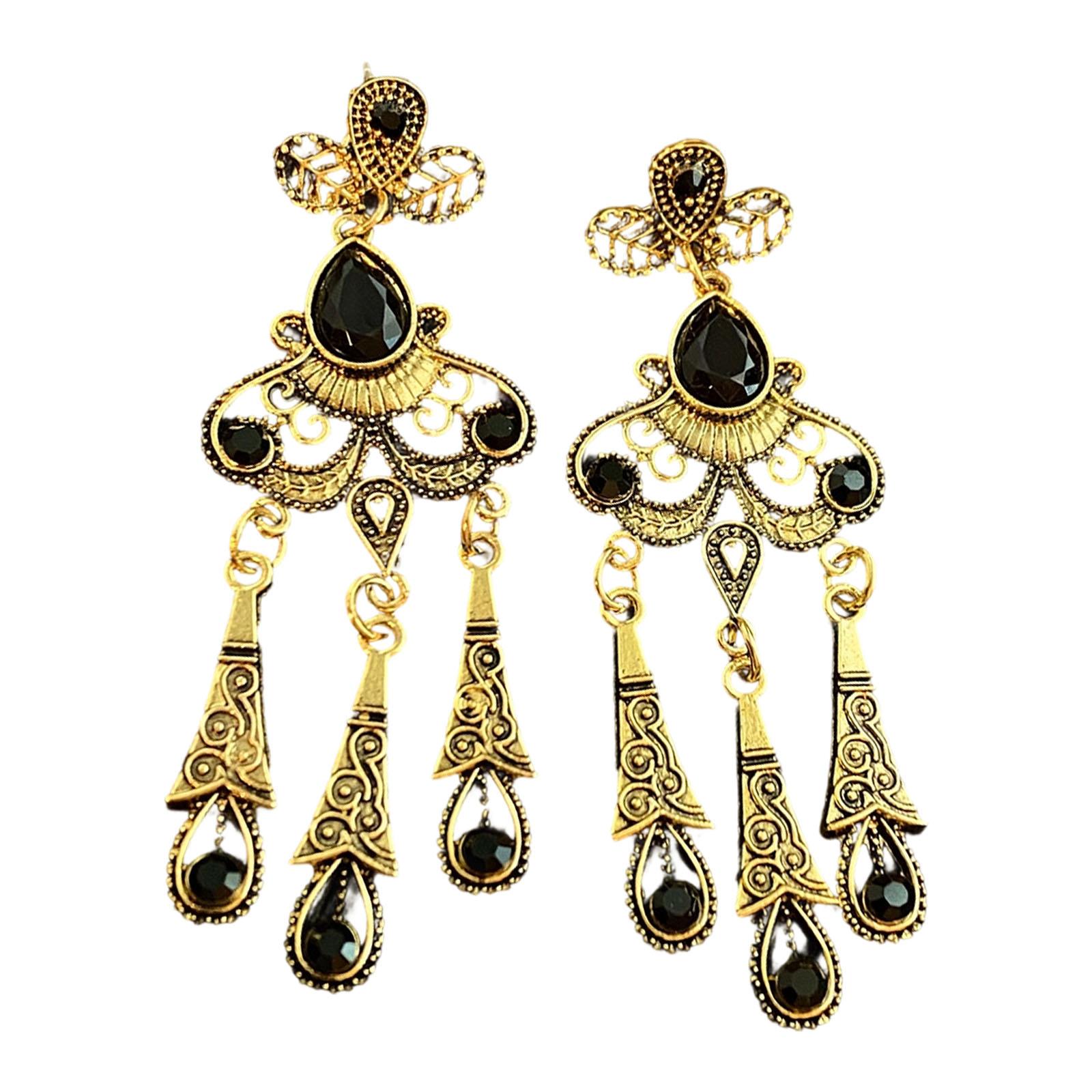 

Bohemian Crystal Flower Drop Earrings Vintage Inspired Lightweight Dangle Jewelry For Sensitive Skin Women
