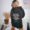 Don't stop Hoodie Loose Plus Hoodie, Kangaroo Pocket Letter Hoodie