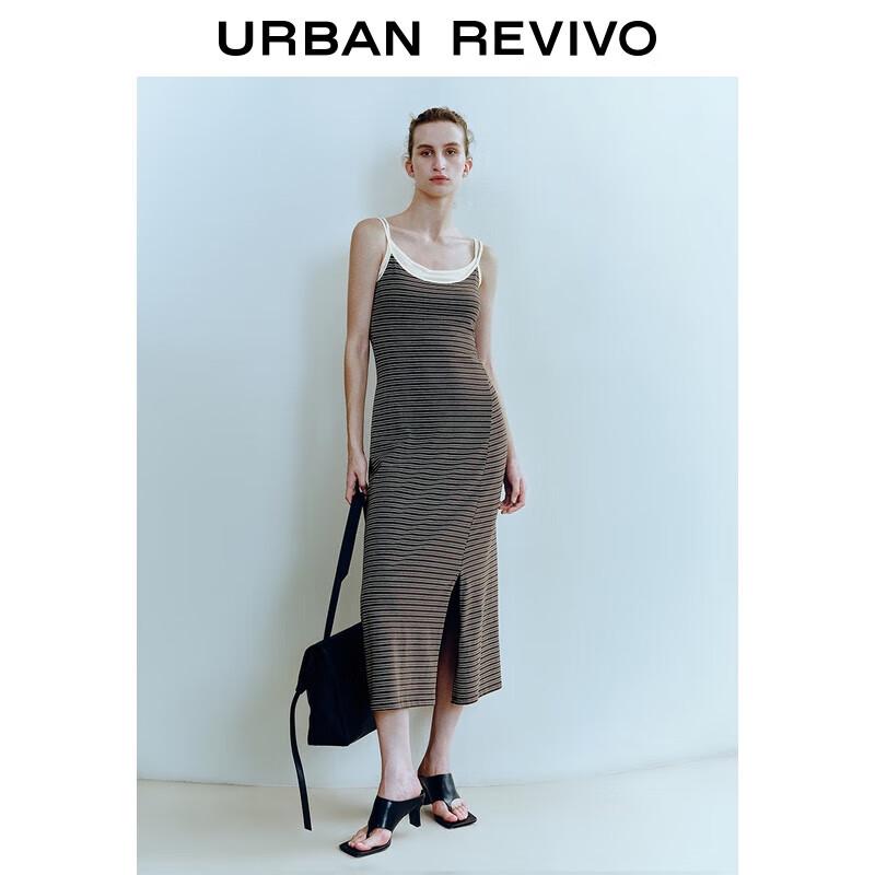 

Женское облегающее платье в полоску с цветовыми блоками UR XL