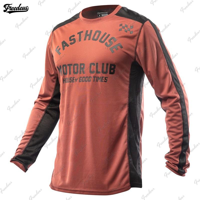 FASTHOUSE Camouflage Langarm Mountainbike Trikot Trail Riding Atmungsaktives Netz Radtrikot Herren