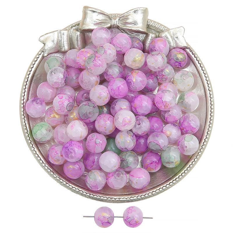 Szklany Jadeit Złamane Posypki Koraliki Vintage Okrągłe Koraliki Ręcznie Robione Diy Ręcznie Koraliki Sznurkowe Biżuteria Akcesoria Glazura Pop Luźne Koraliki Piękny Kolor